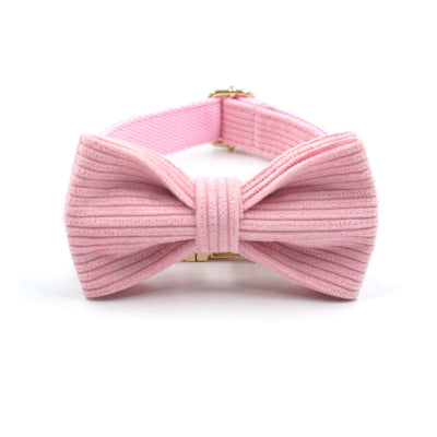 nœud papillon pour chien en velours rose