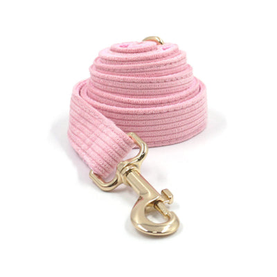 laisse pour chien-ROSE Velours côtelé