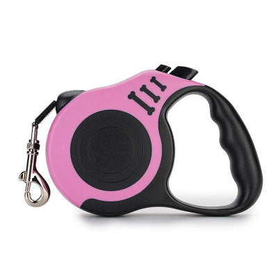 Ensemble de laisse pour chien rétractable rose