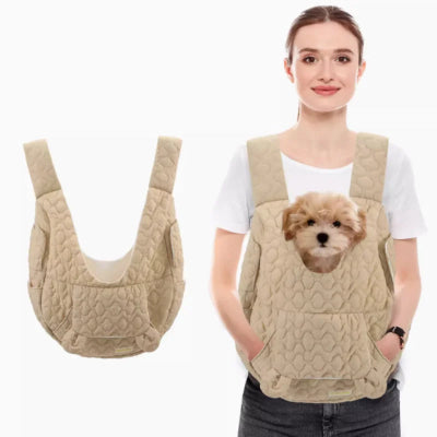 modèle pour le sac de transport pour chien vide te avec un petit chien roux