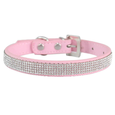 COLLIER CHIEN-Crystal ROSE