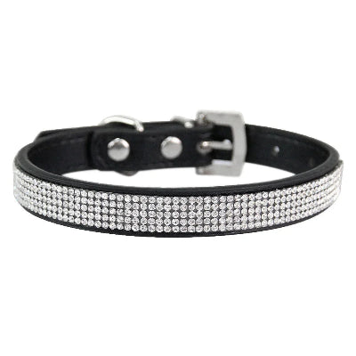 COLLIER CHIEN-Crystal NOIR
