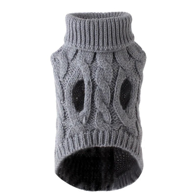 pull pour chien en laine chaud pour hiver gris