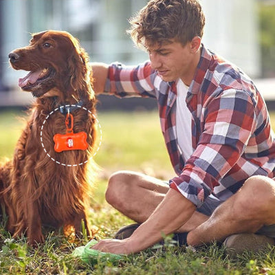 distributeur sac à crottes -RECHARGEABLE ORANGE