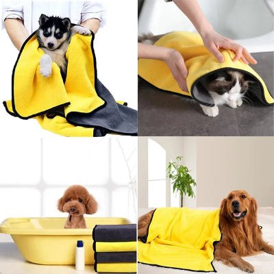 Peignoir pour chien - JAUNE - Fun en chien