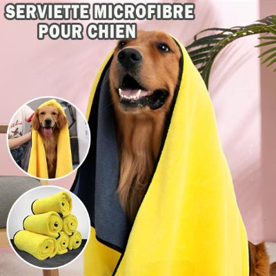 Peignoir pour chien - JAUNE - Fun en chien